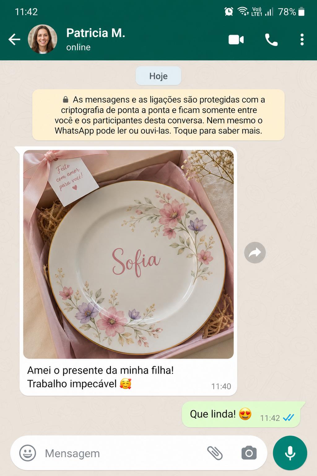 Depoimento de aluna no WhatsApp 4